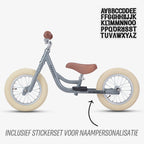 Gratis stickerset bij køvapää grijze 2-in-1 loopfiets grijs 