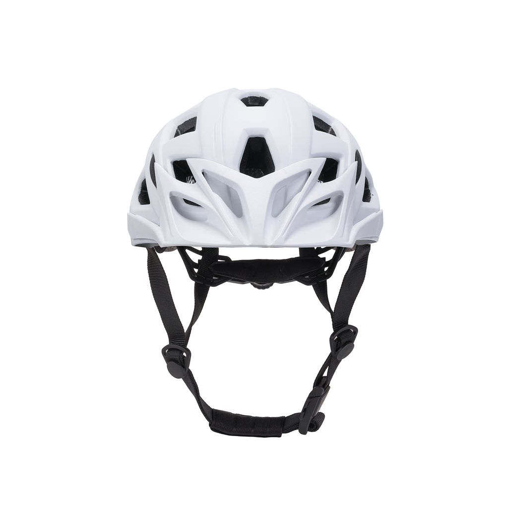 vooraanzicht van witte Køvapää Tolva helm met vizier